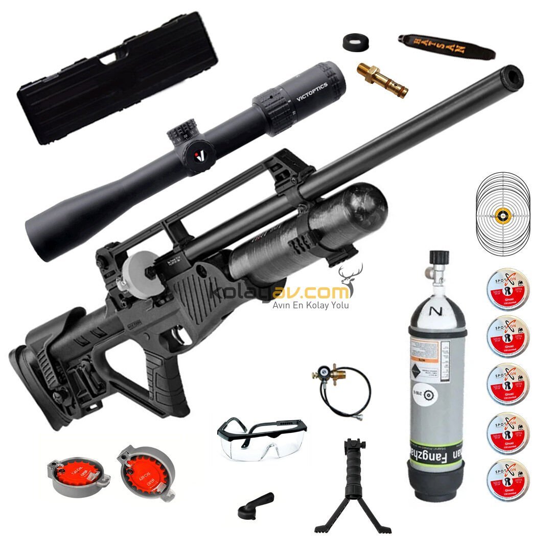 Hatsan Blitz Full AUTO PCP Havalı Tüfek, 6.35 Scuba + Dürbün (Titanium Full Set)
