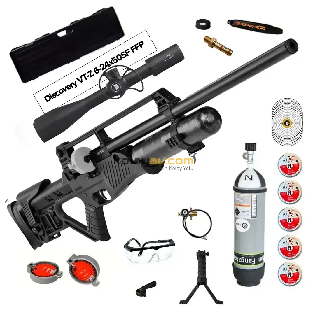 Hatsan Blitz Full AUTO PCP Havalı Tüfek, 6.35 Scuba + Dürbün (Titanium Full Set)