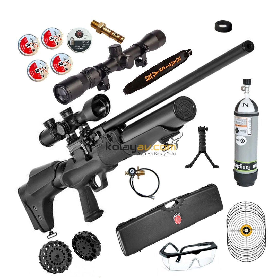 Hatsan Hercules 666 QE 6.35mm (Platinum Set) + Scuba + Dürbün PCP Havalı Tüfek