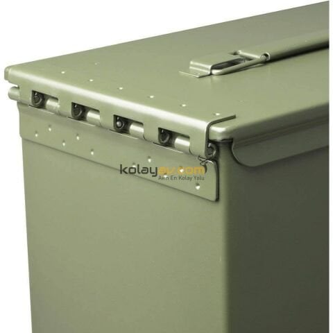 Metal Mühimmat Sandığı – Mermi, Fişek ve Ekipman Saklama Kutusu (Orta Boy)