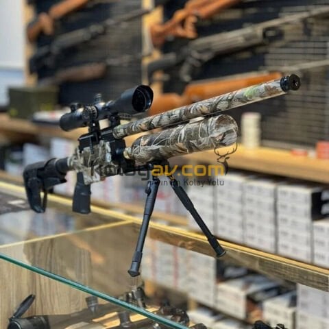 Kral PCP Puncher Jumbo Dazzle Kamuflaj Dürbün+Scuba Havalı Tüfek (Titanium Full Set)
