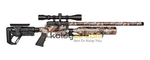Kral PCP Puncher Jumbo Dazzle Kamuflaj Dürbün+Scuba Havalı Tüfek (Titanium Full Set)