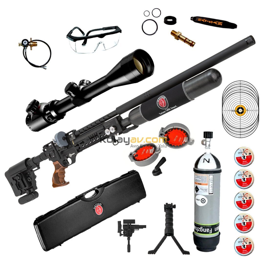 Hatsan Factor Sniper Long Dürbün+Scuba PCP Havalı Tüfek, 6.35mm (Gold Full Set)