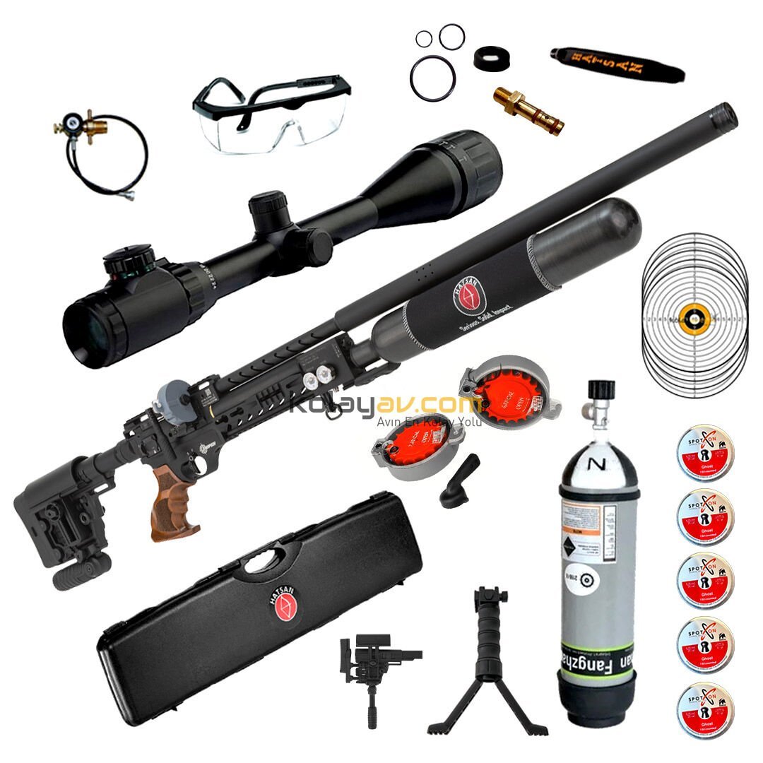 Hatsan Factor Sniper Long Dürbün+Scuba PCP Havalı Tüfek, 6.35mm (Platinum Full Set)