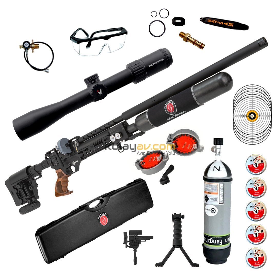 Hatsan Factor Sniper Long Dürbün+Scuba PCP Havalı Tüfek, 6.35mm (Titanium Full Set)