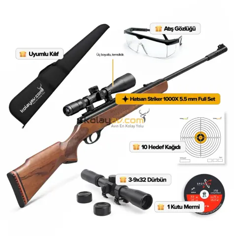 Hatsan Striker 1000X Havalı Tüfek, 5.5mm (3-9x32 Full Set)