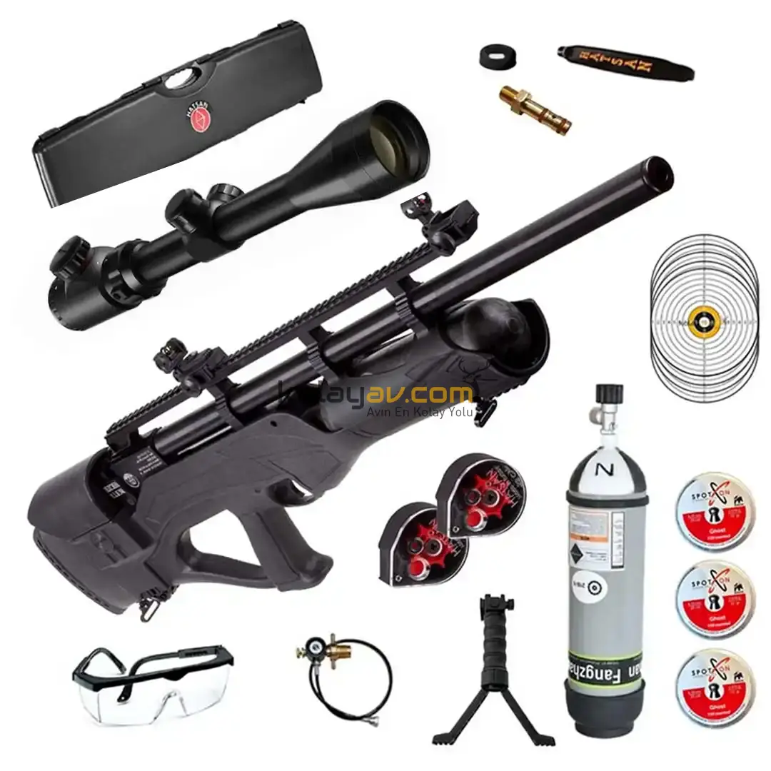 Hatsan Blitz Full AUTO PCP Havalı Tüfek, 5.5 mm Scuba+Dürbün (Gold Full Set)