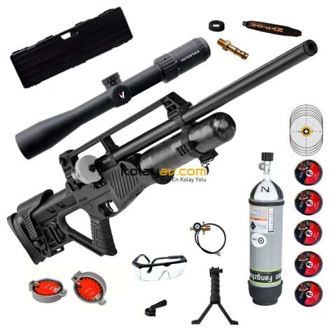 Hatsan Blitz Full AUTO PCP Havalı Tüfek, 5.5 mm Scuba+Dürbün (Titanium Full Set)