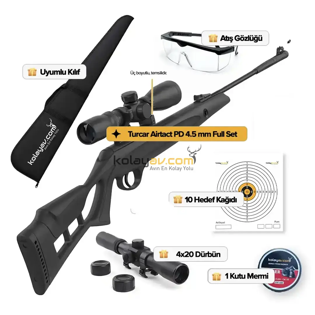 Hatsan Turcar Airtact PD Havalı Tüfek, 4.5mm (Full Set) 4x20