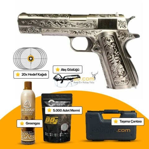 WE Colt 1911 ETCHED GBB Airsoft Tabanca Gravür İşlemeli