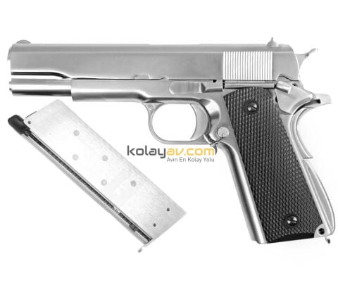 WE COLT 1911 Gümüş Blowback Airsoft Tabanca 6mm