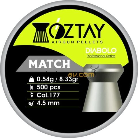 Öztay Match 8.33gr 4.5mm Havalı Saçma Pellet (500 Adet)