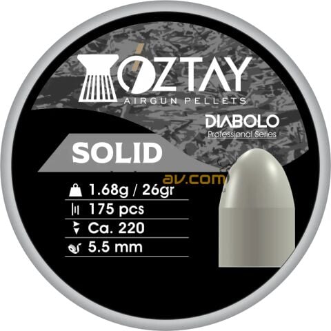 Öztay Solid 26gr 5.5mm Havalı Saçma Pellet (175 Adet)