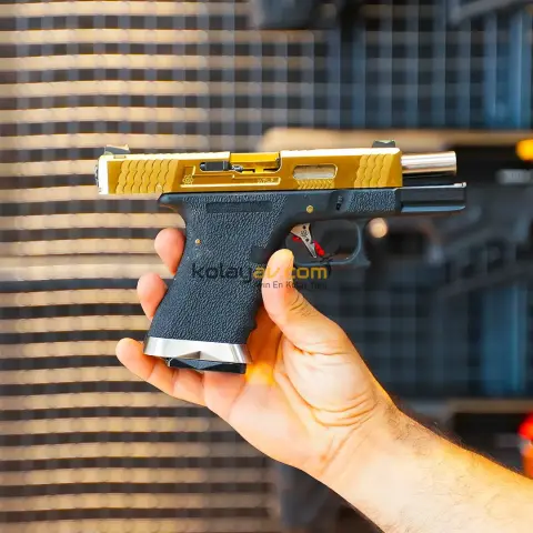 WE Glock G19 TG GBB Airsoft Tabanca Gold (Greengas)