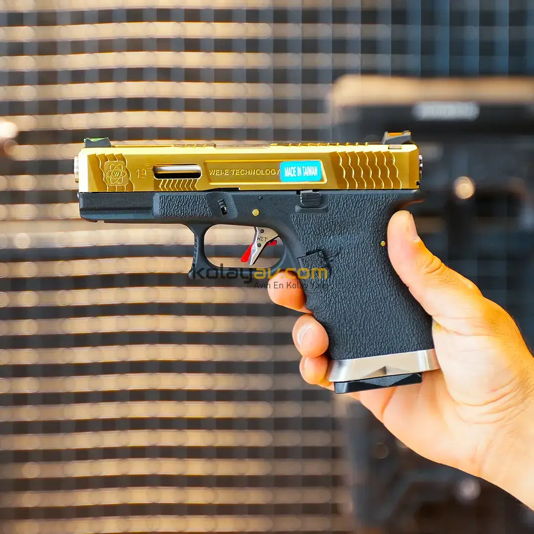 WE Glock G19 TG GBB Airsoft Tabanca Gold (Greengas)