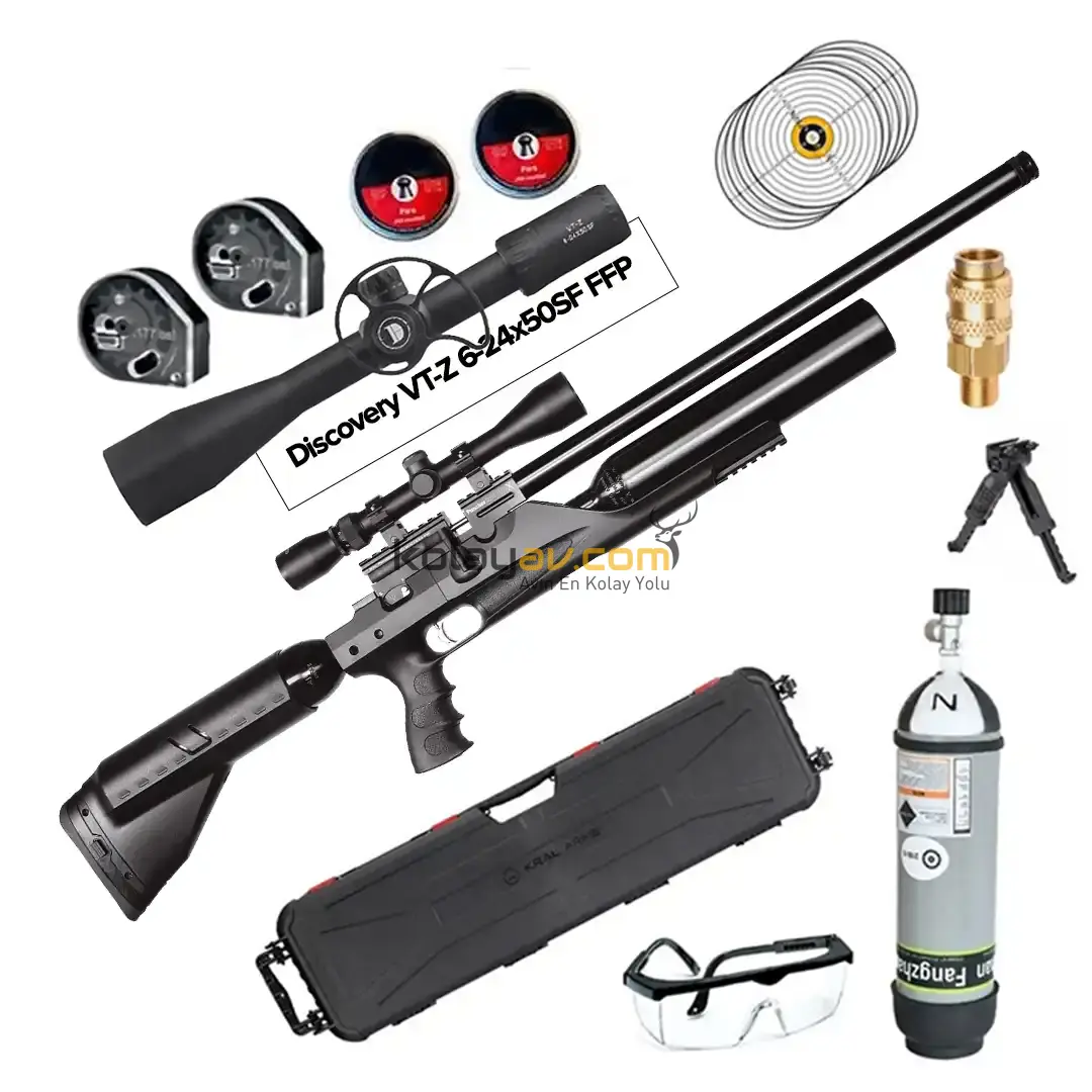 Kral Puncher Bigmax X Scuba+Dürbün PCP Havalı Tüfek (Titanium Full Set) 5.5 mm
