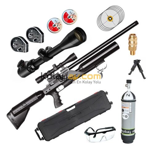 Kral Puncher Bigmax X Scuba+Dürbün PCP Havalı Tüfek (Gold Full Set) 6.35 mm