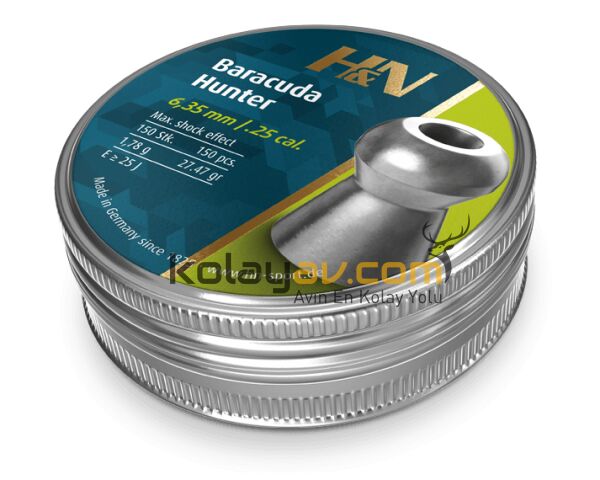 H&N Baracuda Hunter 6.35 mm Havalı Tüfek Saçma Pellet (150 Adet)