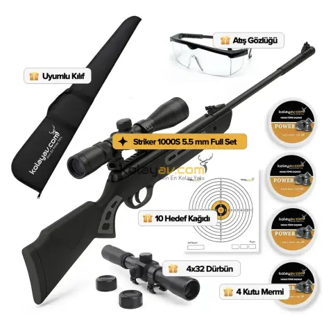 Hatsan Striker 1000S Havalı Tüfek, 5.5mm (Full Set) 4x32