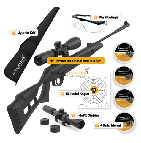 Hatsan Striker 1000S Havalı Tüfek, 5.5mm (Full Set) 4x32