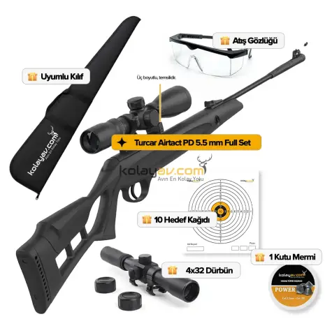 Hatsan Turcar Airtact PD Havalı Tüfek, 5.5mm (Full Set) 4x32