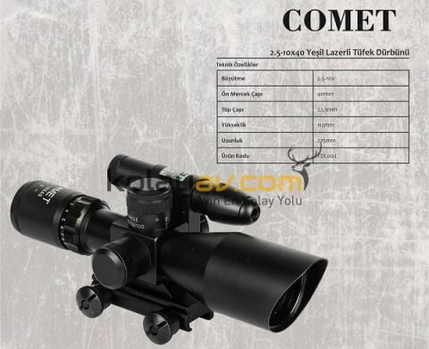 Comet Lazerli Dürbün 2.5-10x40E