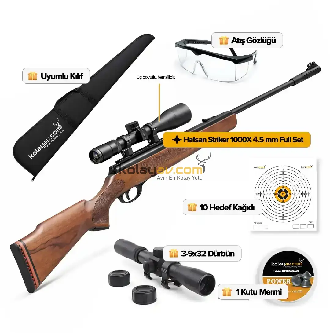 Hatsan Striker 1000X Havalı Tüfek, 4.5mm (3-9x32 Full Set)