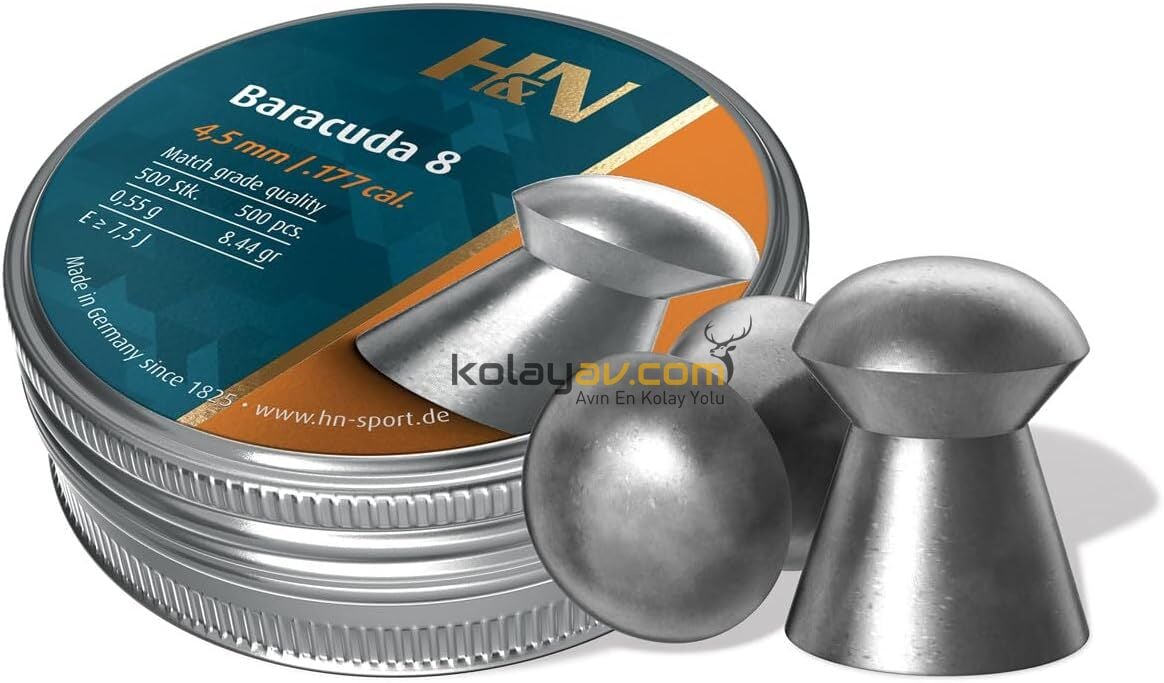 H&N Baracuda 8 4.51 mm Havalı Tüfek Saçma Pellet (500 Adet)