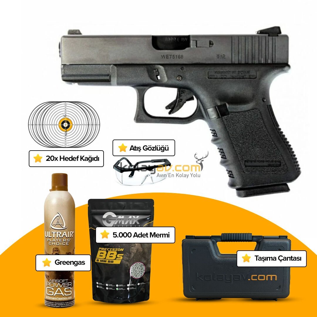 WE Glock 23 Gen3 Blowback Full Metal Airsoft Tabanca (Greengas)