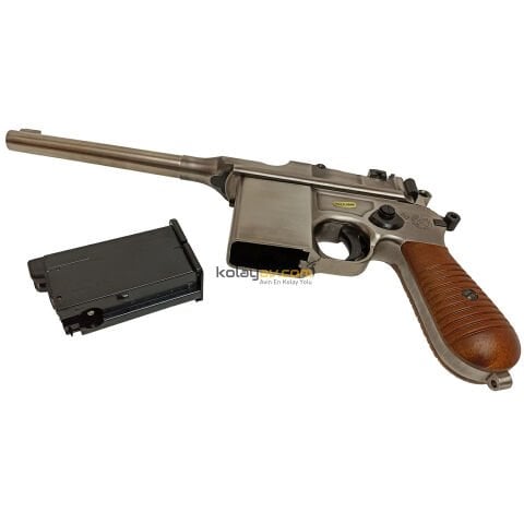 WE Mauser M712 Damgalı Gümüş Blowback Airsoft Tabanca (Greengas)