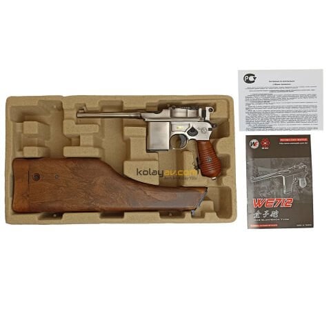 WE Mauser M712 Damgalı Gümüş Blowback Airsoft Tabanca (Greengas)