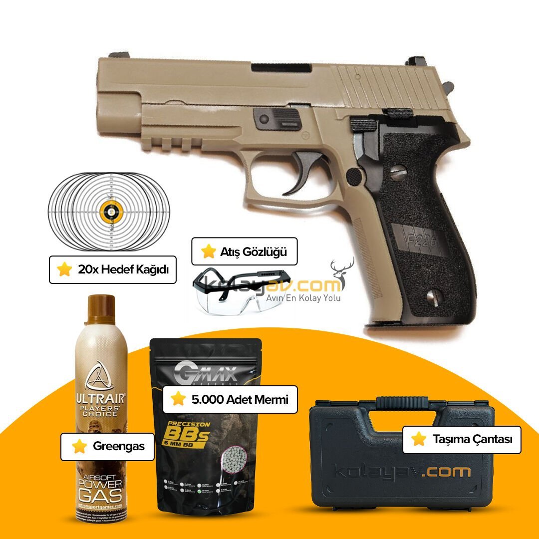 WE MK25 F226 Tan Blowback Airsoft Tabanca (Greengas)