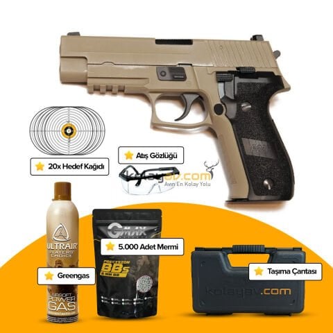 WE MK25 F226 Tan Blowback Airsoft Tabanca (Greengas)