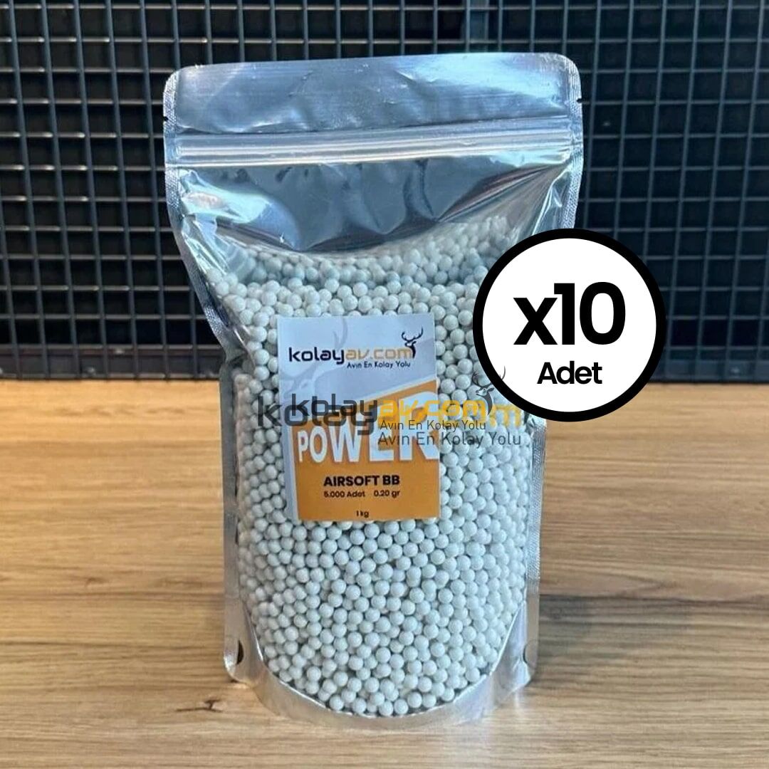 Airsoft Mermi Seti – 0.20gr 6mm BB – 10 Paket / 50.000 Adet