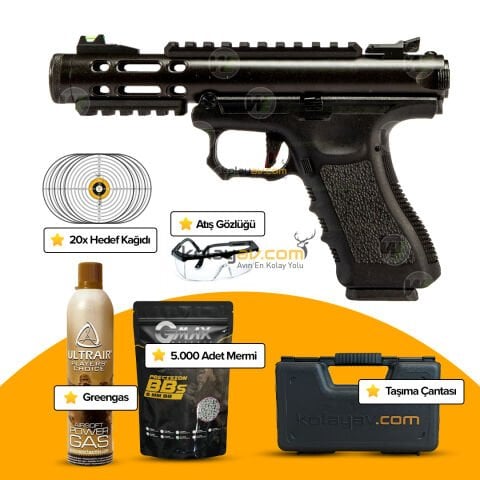 WE Galaxy BK Glock/Ruger Hybrid Blowback Airsoft Tabanca (Greengas)