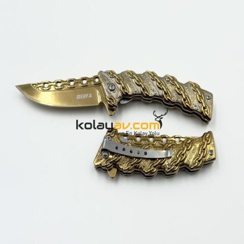 Berfa BF-145B Zincir Desenli Kamp Cep Çakısı