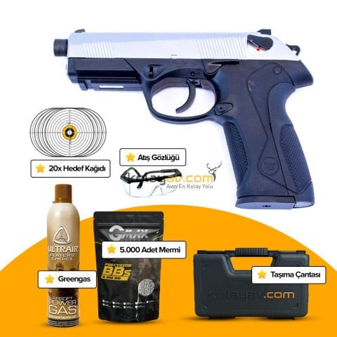 WE Bulldog EX-L PX4 Gümüş Blowback Airsoft Tabanca (Greengas)