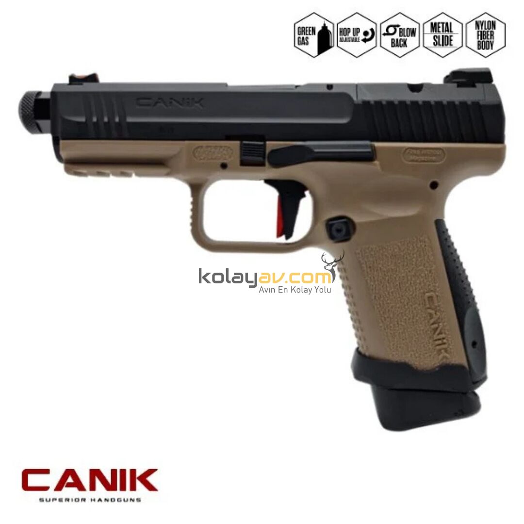 Canik TP9 Elite Combat Blowback Greengas Airsoft Tabanca - Duo Tone - Tan + Siyah