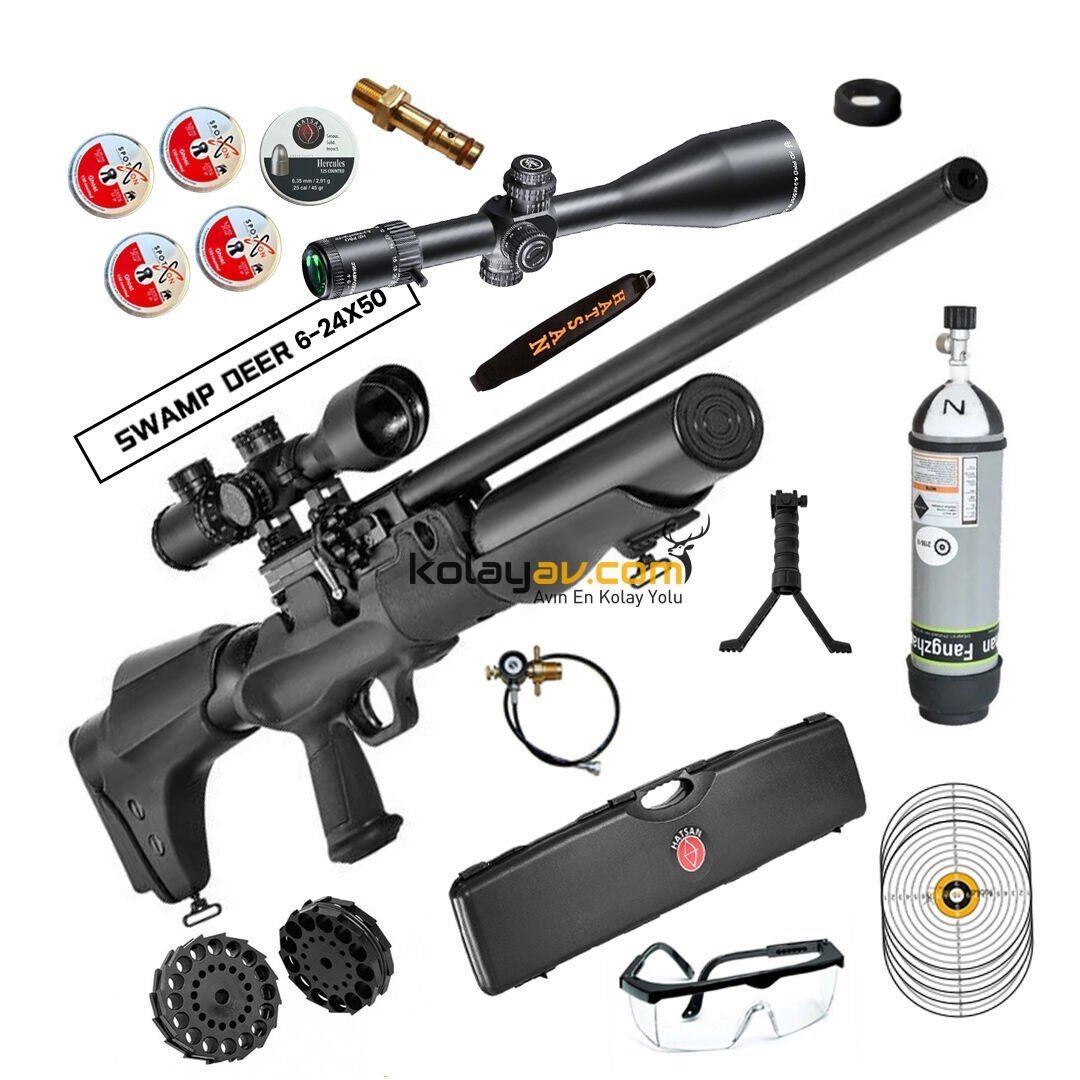 Hatsan Hercules 666 QE 6.35mm FFP Dürbün + Scuba PCP Havalı Tüfek (Cosmos Full Set)