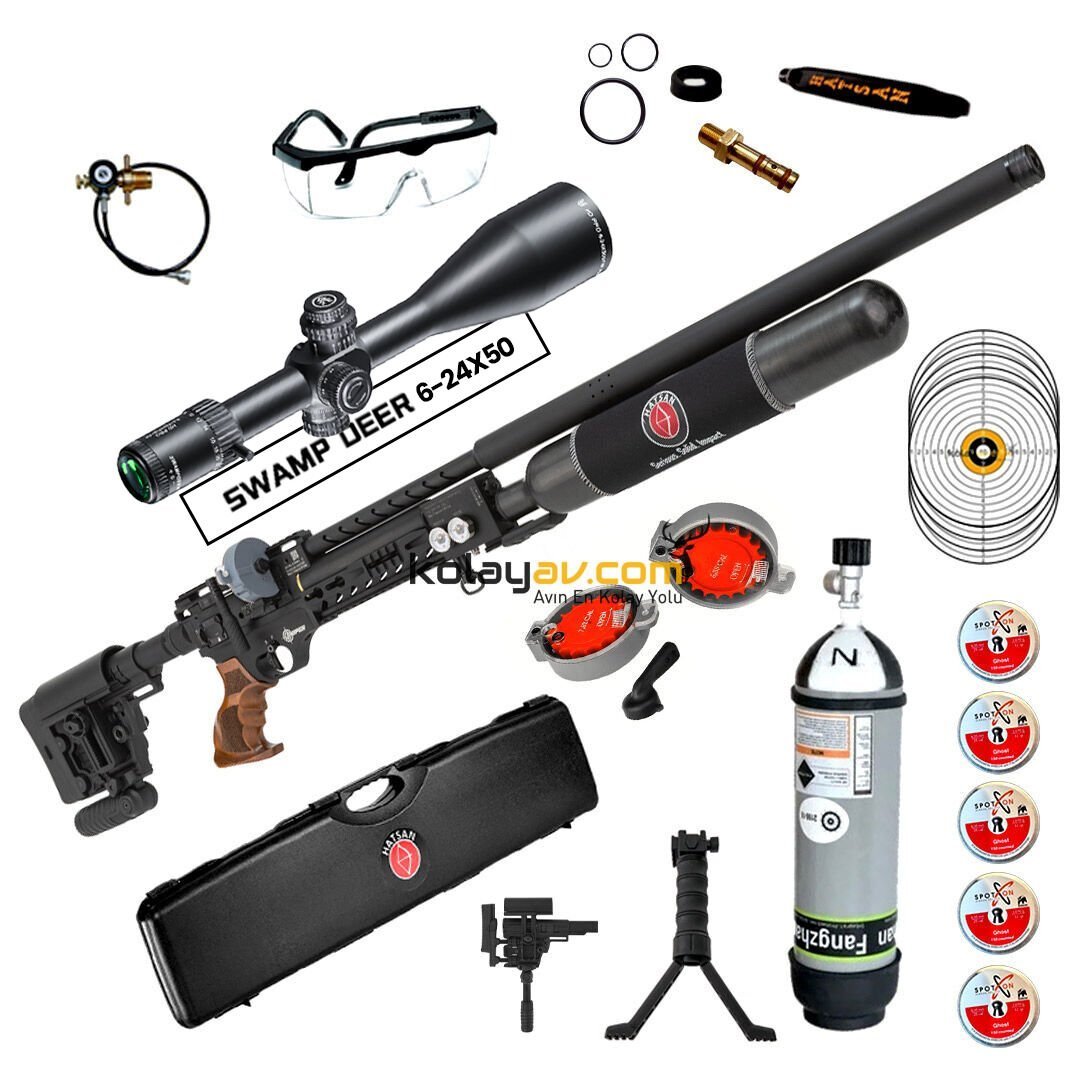 Hatsan Factor Sniper Long FFP Dürbün + Scuba PCP Havalı Tüfek, 6.35mm (Cosmos Full Set)