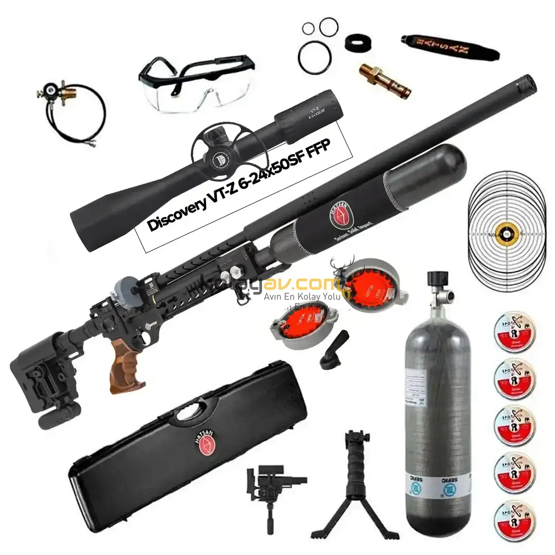 Hatsan Factor Sniper Long FFP Dürbün + Scuba PCP Havalı Tüfek, 6.35mm (Cosmos Full Set)