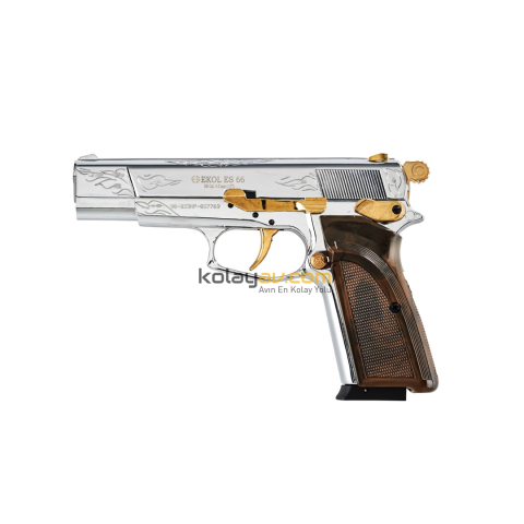 EKOL ES 66 Havalı Tabanca 4.5 mm - Parlak Beyaz İşlemeli