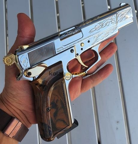 EKOL ES 66 Havalı Tabanca 4.5 mm - Parlak Beyaz İşlemeli