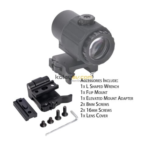 SOTAC 558 Red & Green Dot Holografik Reflex Nişangah ve G43 3X Yakınlaştırıcı Set (Flip QD Montajlı) - Siyah
