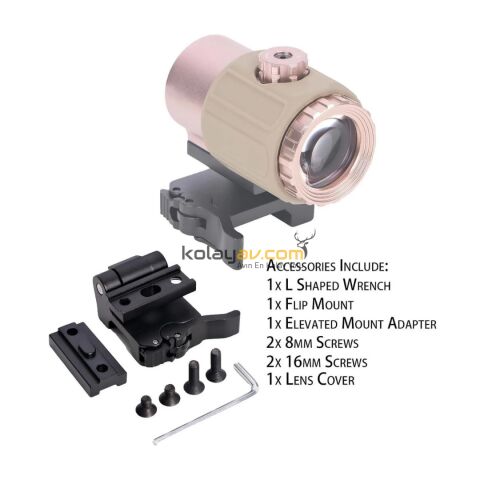SOTAC 558 Red & Green Dot Holografik Reflex Nişangah ve G43 3X Yakınlaştırıcı Set (Flip QD Montajlı) - Bronz