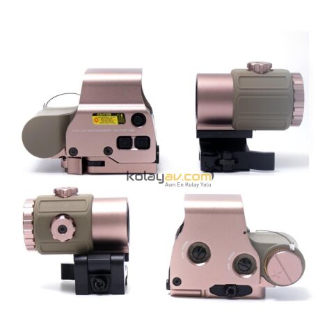 SOTAC 558 Red & Green Dot Holografik Reflex Nişangah ve G43 3X Yakınlaştırıcı Set (Flip QD Montajlı) - Bronz