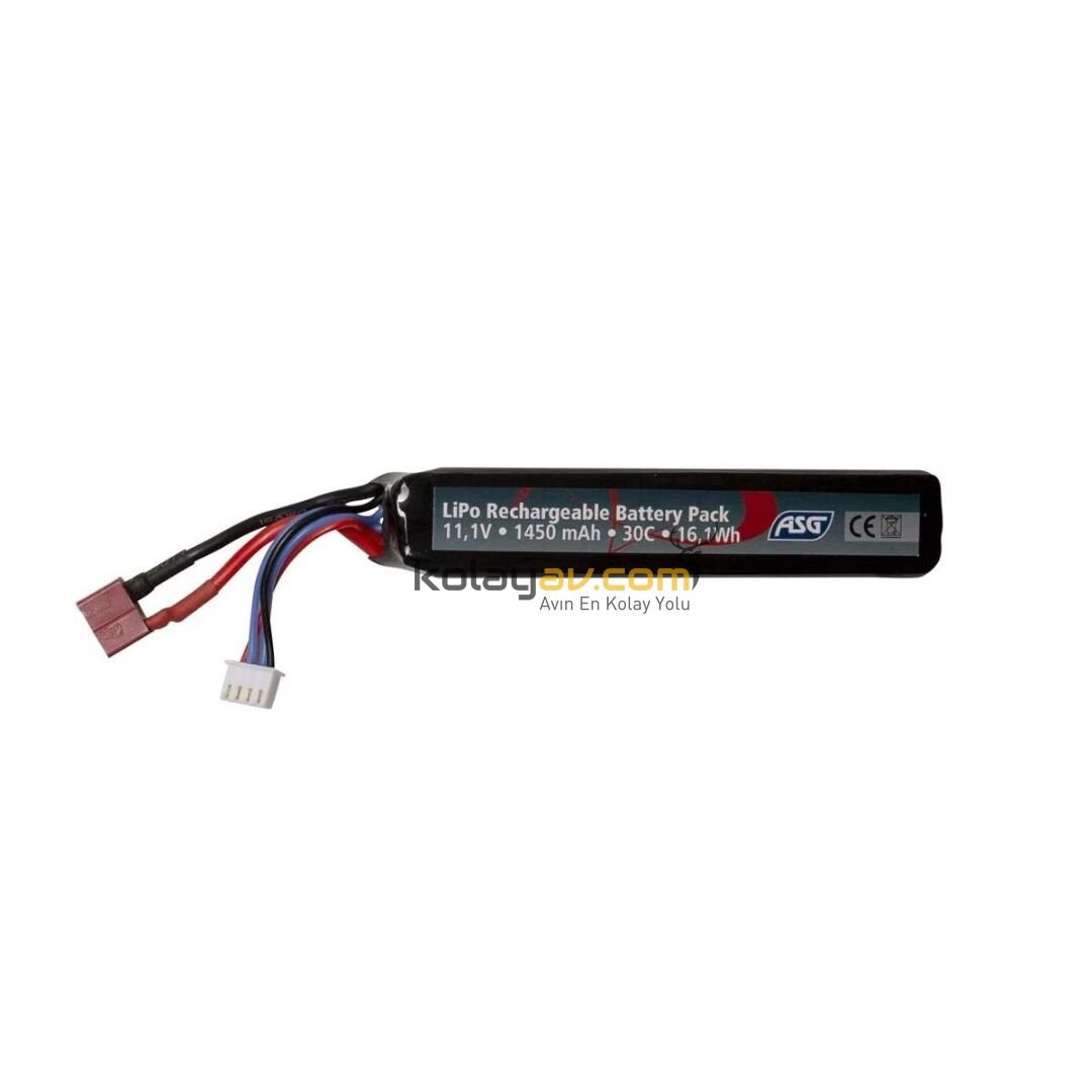 ASG 11.1V 1450 mAh 30C Airsoft LiPo Pil T-Plug