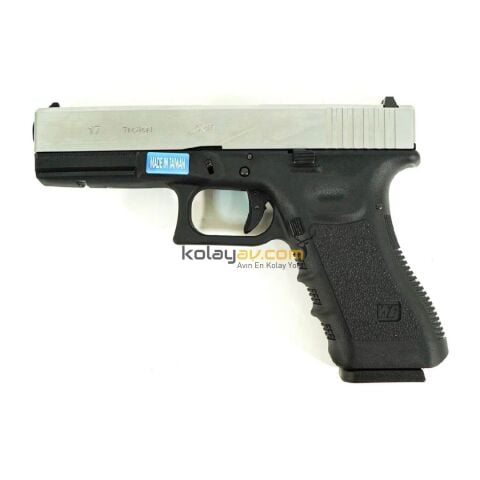 We Glock 17 Gen3 Silver Blowback Airsoft Tabanca (Greengas)