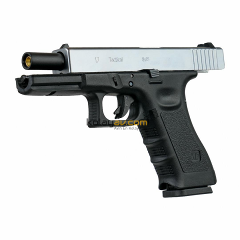 We Glock 17 Gen3 Silver Blowback Airsoft Tabanca (Greengas)