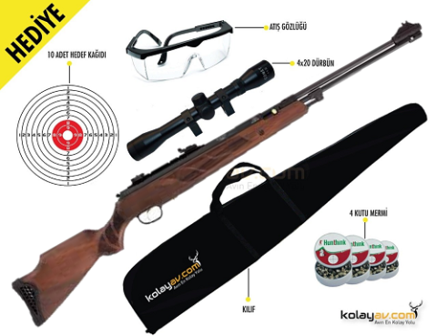 Hatsan Torpedo 155 Ağaç Havalı Tüfek, 5.5mm (Full Set)